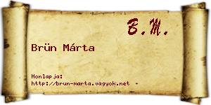 Brün Márta névjegykártya